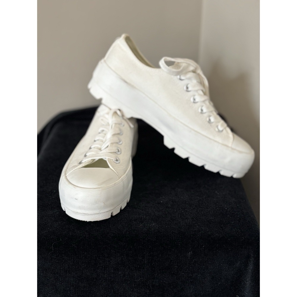 SINCERELY JULES Women's Size 7M Vasco Chunky Platform Sneakers Beige Fabric
